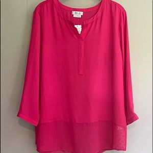VanHeusen Blouse Hot Pink Large | NWT